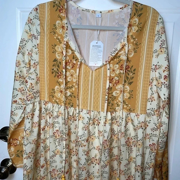 WOMEN’S LONG SLEEVE TOP FLORAL PRINT LIGHTWEIGHT‎ SIZE LARGE - Picture 1 of 12